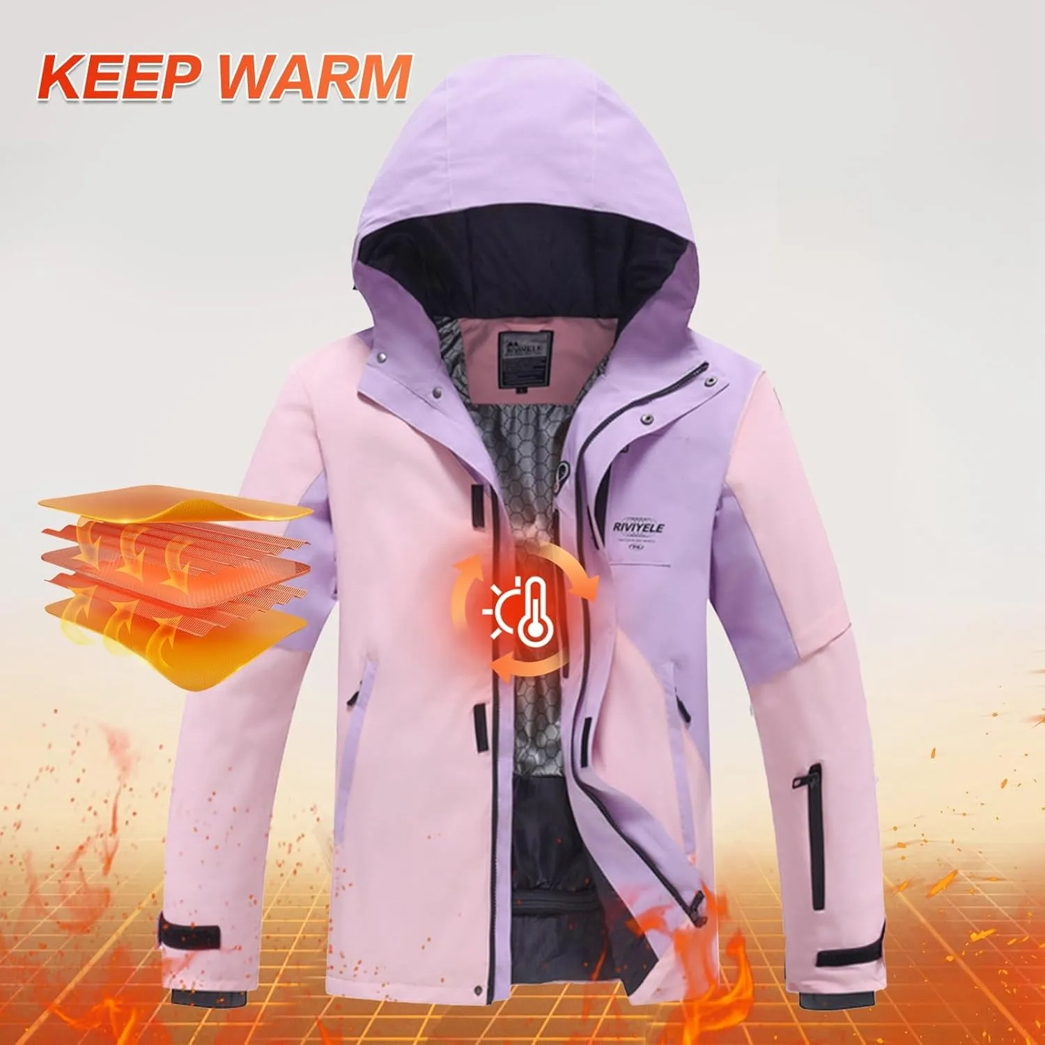 YEEFINE Women and Men's Ski Suit Two Pieces Snowsuits Snowboard Waterproof Winter Ski Jacket and Pants