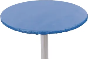 Yourtablecloth Heavy Duty Vinyl Round Fitted Tablecloth (Table Cover) with Flannel Backing Vibrant Colors Elasticized Tablecloth Great for Indoor and Outdoor Dining and Playing Cards 36” Royal Blue