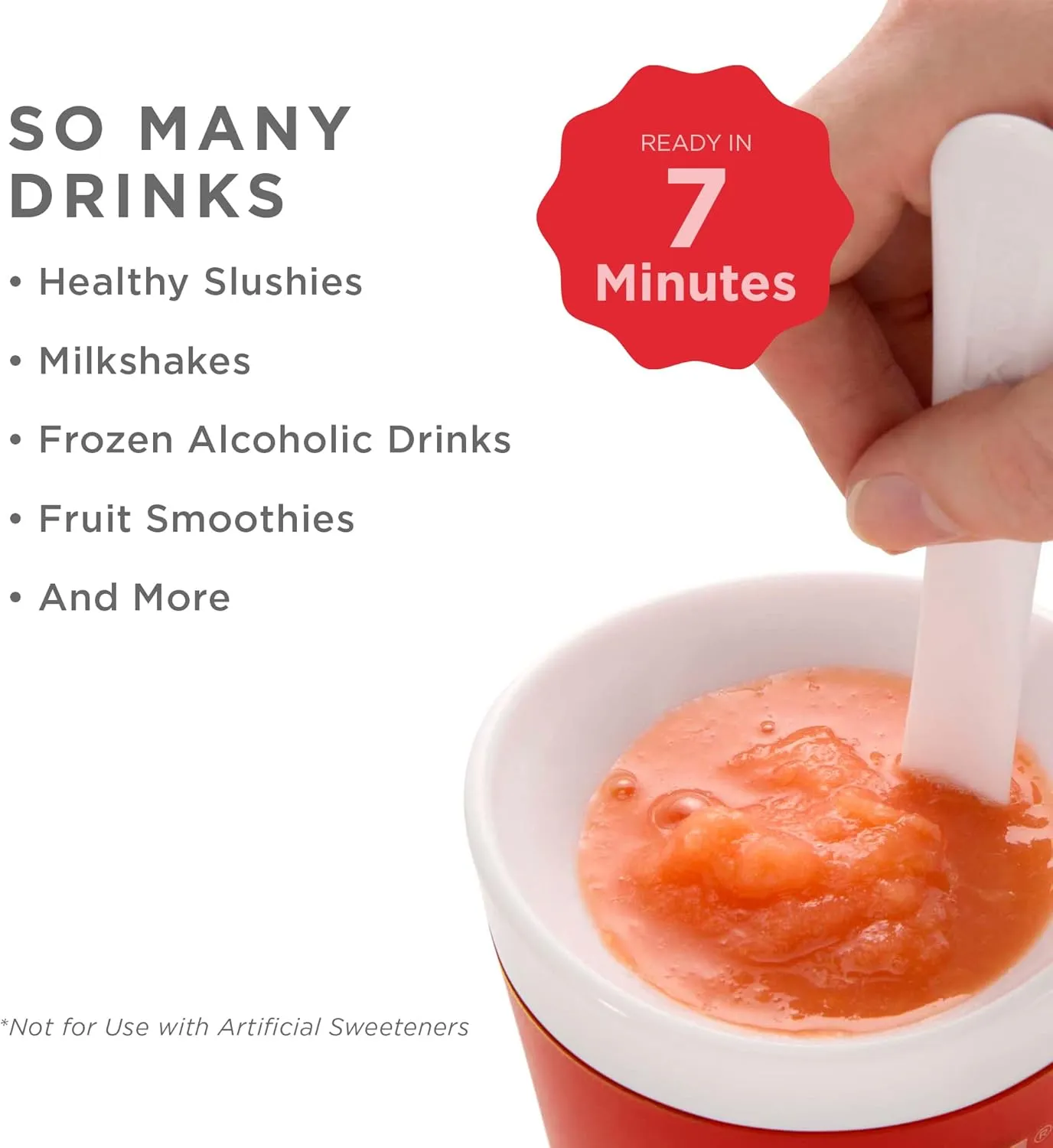 ZOKU Original Slush and Shake Maker, Slushy Cup for Quick Frozen Homemade Single-Serving Slushies, Fruit Smoothies, and Milkshakes in Minutes, BPA-free, Red