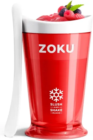 ZOKU Original Slush and Shake Maker, Slushy Cup for Quick Frozen Homemade Single-Serving Slushies, Fruit Smoothies, and Milkshakes in Minutes, BPA-free, Red